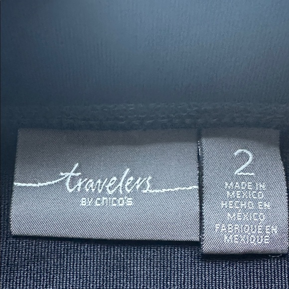 CHICO'S TRAVELER'S Slinky Black Midi skirt Business Casual Travel Work Pull on - Picture 2 of 5